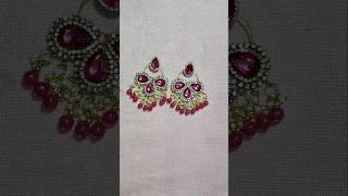 Diy Fancy Earrings 💖🤩😱 weddingseasoncreativetrendyart youtubeshorts heavyearringloverpink wow [upl. by Ylagam]