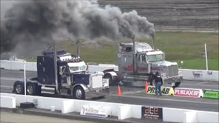 Racing Giants Semi Truck Drag Racing At Sanair 2015 [upl. by Meeharbi621]