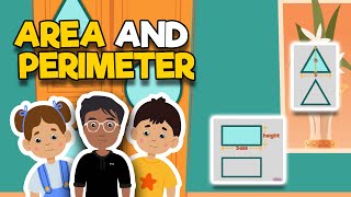 Basic Math for Kids How to find Area and Perimeter  Grade 1 to 5 mathforkids [upl. by Simsar]