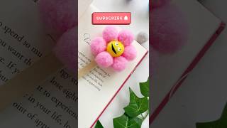 How to make Pom Pom Flower Bookmark 🌸 shorts [upl. by Nyllij]