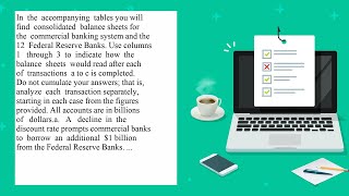 In the accompanying tables you will find consolidated balance sheets for the commercial banking s [upl. by Eimak]