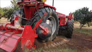 Massey Ferguson MF 385 85HP with Rotary Tiller Rotavator AgroAsia Tractors [upl. by Macnamara]