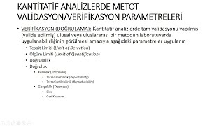 Analitik Laboratuvarlarda Verifikasyon ve Verifikasyon Parametreleri [upl. by Aiza]