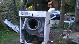 Destroy a Washer Bosch 17 jears old Waschmaschiene vs Stein Test3 [upl. by Presley]