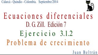 Modelado de ecuaciones diferenciales de primer orden Problema de crecimiento Zill 312 [upl. by Neroc811]