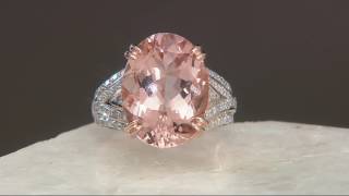 Oval Morganite amp Diamond Bold Ring 14K Gold 700 cts on QVC [upl. by Llerej400]