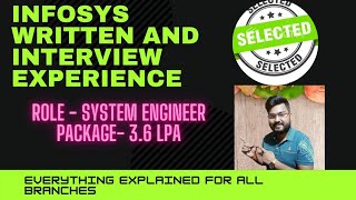 Infosys Interview Experience  Role  System Engineer  Selected [upl. by Ellives]