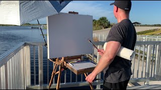 Boat Docks at Loxahatchee  A Plein Air Painting  24x30 Inch Canvas [upl. by Fairfield]