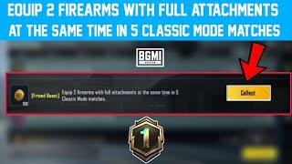 EQUIP 2 FIREARMS WITH FULL ATTACHMENTS AT THE SAME TIME IN 5 CLASSIC MODE MATCHES FRIEND BOOST BGMI [upl. by Enirehtac]