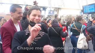 Le Retour  quotDANSER ENCOREquot  Flashmob  Gare de lEst  8 Avril 2021 [upl. by Yraillih]