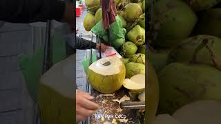 Fresh coconut cutting skill shorts streetfood coconut explore viralvideo [upl. by Ahsead642]