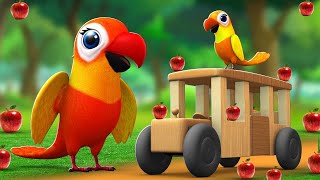 Chitti Chilakamma  చిట్టి చిలకమ్మా  Parrots 3D Animation Telugu Rhymes For children with Lyrics [upl. by Mcleroy]