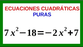 Ecuaciones Cuadráticas Puras Ejemplo 03 [upl. by Nowujalo]