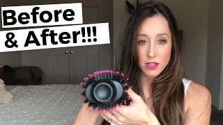 CURLY HAIR BEFORE amp AFTER  REVLON ONE STEP HAIR DRYER amp VOLUMIZER  NO PRODUCT 2019 [upl. by Aliban677]