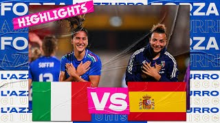 Highlights ItaliaSpagna 11  Femminile  Amichevole [upl. by Aicertap]