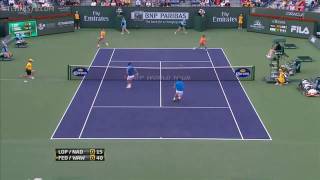 Indian Wells 2011 Halve Finale  Federer amp Wawrinka vs Lopez amp Nadal [upl. by Aranaj]