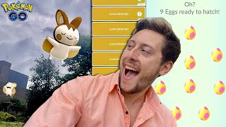 7km Egg SHINY LUCK Shiny Emolga Stadium Sights Pokemon GO Adventure [upl. by Sharon]