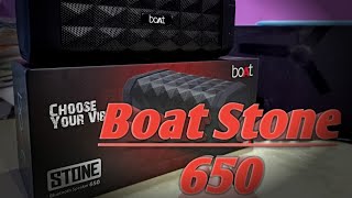 Boat stone 650 Bluetooth speaker with Aux and usb cable  unboxing [upl. by Boonie820]