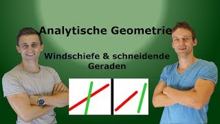 Analytische Geometrie  Lage von Geraden 2 windschief Schnittpunkt AufgabeLösung [upl. by Bettzel]