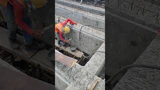 Use cement with Sika Grout for repair holes on girder beam [upl. by Manson291]