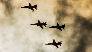 Patrouille Suisse sunset show with flares  Sanicole Airshow 2024 [upl. by Irol894]