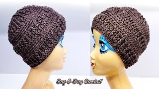 How To Crochet A Beanie Hat  Unisex Beanie Hat  DIY Beanie Hats [upl. by Aztin]