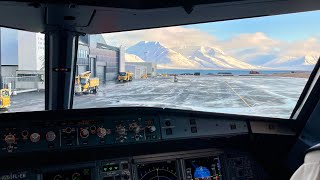 From cockpit Landing at the northernmost airport in the world svalbard [upl. by Nomor]