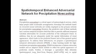 Spatiotemporal Enhanced Adversarial Network for Precipitation Nowcasting [upl. by Nnahteb]