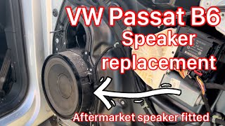 VW Passat b6 door speaker replacement  aftermarket speaker install [upl. by Ahsilem]