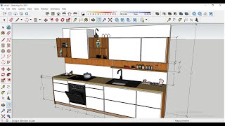 MODULAR KITCHEN DESIGN  SKETCHUP TUTORIAL FOR BEGINNERS  autocadandinterior2153 ​ [upl. by Ahseyn]