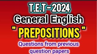 AP TET  2024   Prepositions  Questions from Previous papers of TET Exam [upl. by Sup]