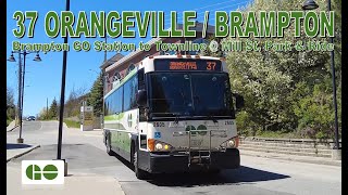 37 OrangevilleBrampton  GO Transit 2014 MCI D4500CT 2605 Brampton GO to Townline  Mill St PampR [upl. by Novaj]