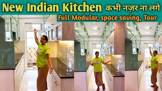 Indian Fully Modular kitchen Tour Budget friendly space saving ideas Small Home with Big kitchen [upl. by Parette]