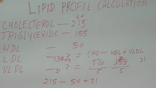 lipid profile calculation formula II LDL and VLDL formula [upl. by Marget]