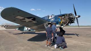 SB2C Helldiver First Start after Engine Replacement [upl. by Arenat]