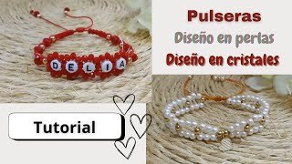 DIY Pulseras Diseño en Perlas y Cristales Fast Mode [upl. by Ahsiugal291]