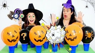 PROVANDO DOCES DE HALLOWEEN COM BALÕES SURPRESA ★ Bexigas Misteriosas de Dia das Bruxas com Mamãe [upl. by Deevan548]