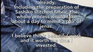 Denim Jeans Repair with Sashiko Stitching  Preview Tutorial for Sashiko Mending [upl. by Githens]