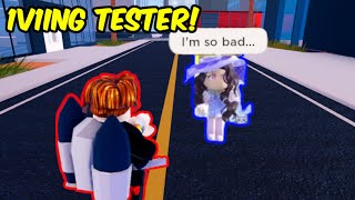 1v1ing a Roblox Jailbreak TESTER [upl. by Woermer]