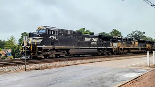 Northbound NS28C intermodal on track two crossing Sharon Avenue [upl. by Aidnyl]