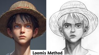 From Anime to Realism  Drawing Luffy with the Loomis Method [upl. by Leroj309]