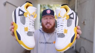 DONT BUY THE AIR JORDAN 4 VIVID SULFUR SNEAKERS WITHOUT WATCHING THIS Early In Hand Review [upl. by Mcevoy718]