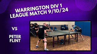 Neil Myatt vs Peter Flint Long pips BH  Warrington Div 1 League Match  91024 [upl. by Aitnis179]