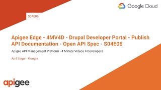 Apigee Edge  4MV4D  Drupal Developer Portal  Publish API Documentation  Open API Spec  S04E06 [upl. by Flo]