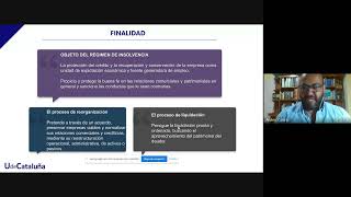 Webinar  Una visión general del Régimen de Insolvencia Empresarial ley 1116 de 2006  UdeCataluña [upl. by Lilyan905]