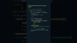 Find the Duplicate Elements in an Array Using ArrayList javaprogramming java coding array [upl. by Aliwt]