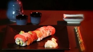 How to Make a Rainbow Roll  Sushi Lessons [upl. by Nerwal]