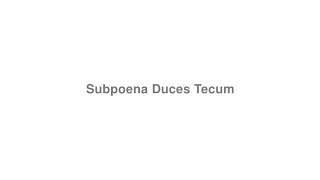 How to Pronounce quotSubpoena Duces Tecumquot [upl. by Eleets405]