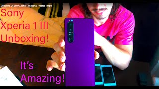 Unboxing Of Sony Xperia 1 III 256GB Frosted Purple [upl. by Krawczyk]