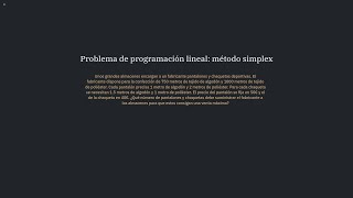 Problema de programación lineal método simplex [upl. by Thilde938]